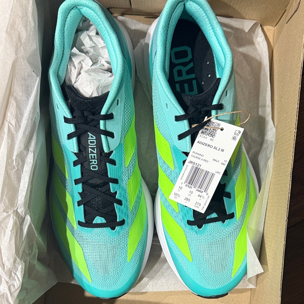 adidas Adizero Running Shoes in Aqua and Neon Yellow